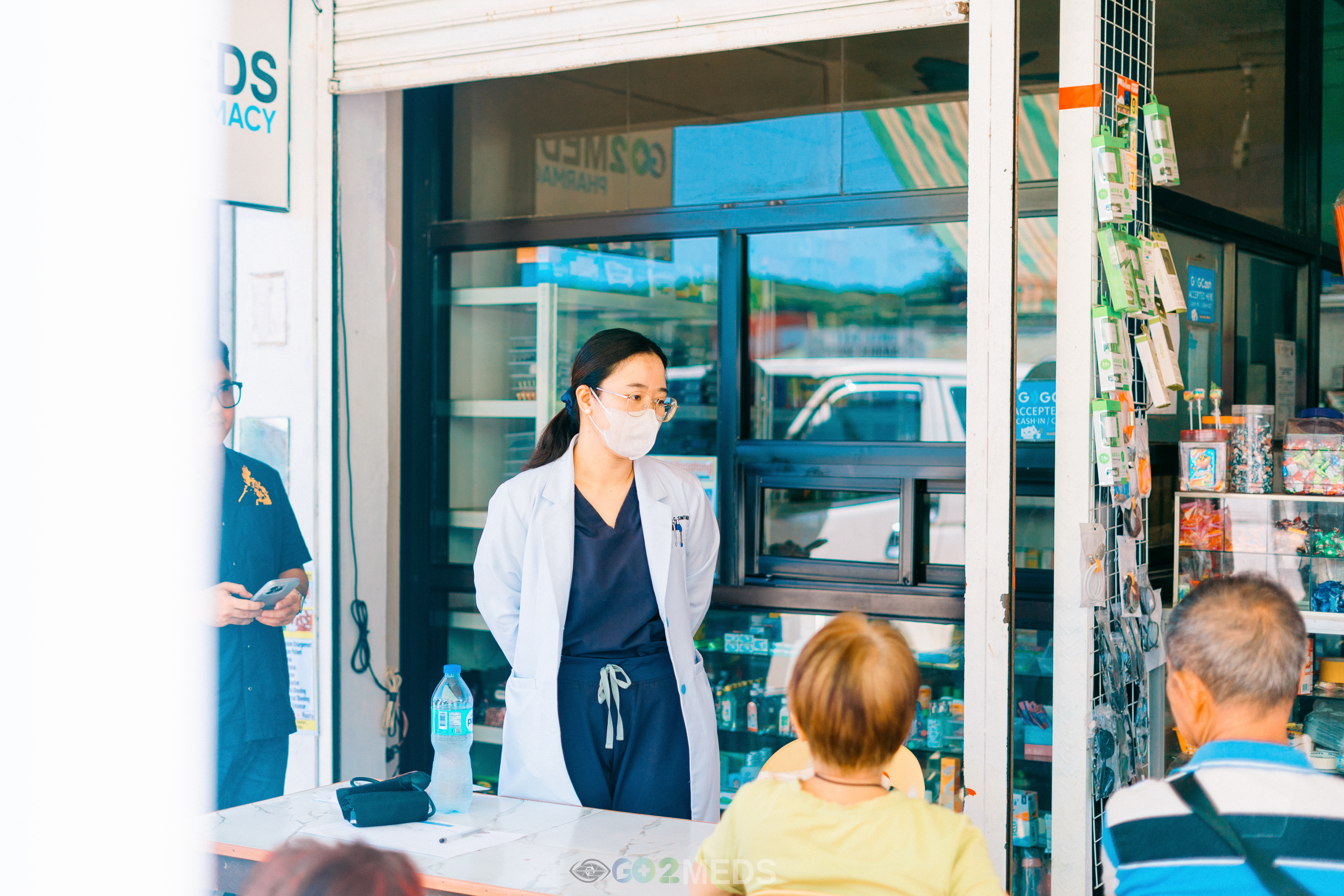 Community members receiving free health consultation